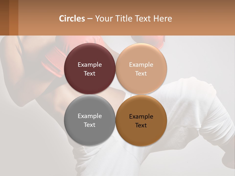 A Woman Wearing Boxing Gloves Is Posing For A Picture PowerPoint Template