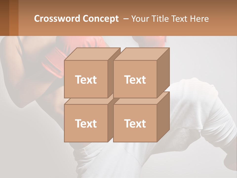 A Woman Wearing Boxing Gloves Is Posing For A Picture PowerPoint Template