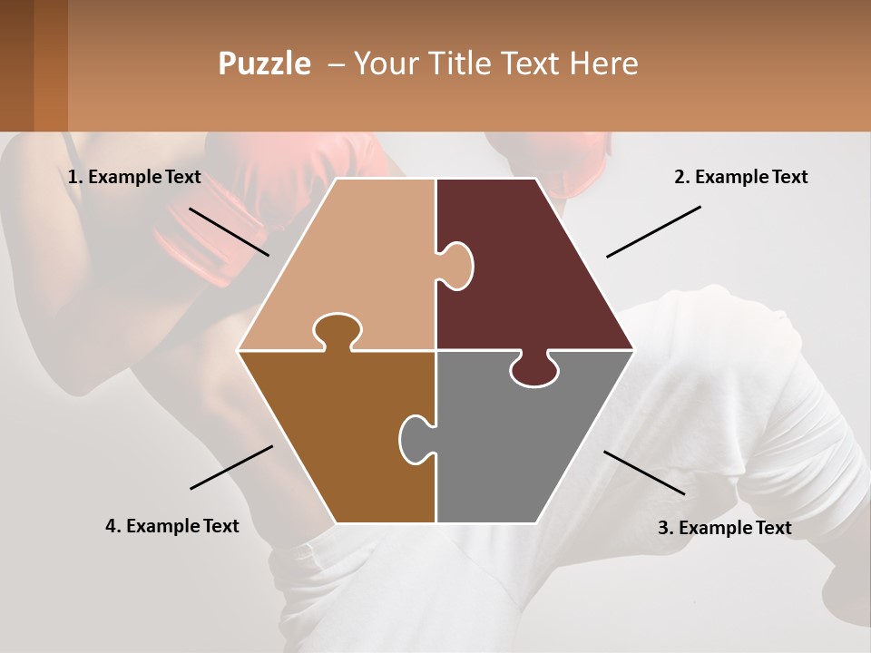 A Woman Wearing Boxing Gloves Is Posing For A Picture PowerPoint Template