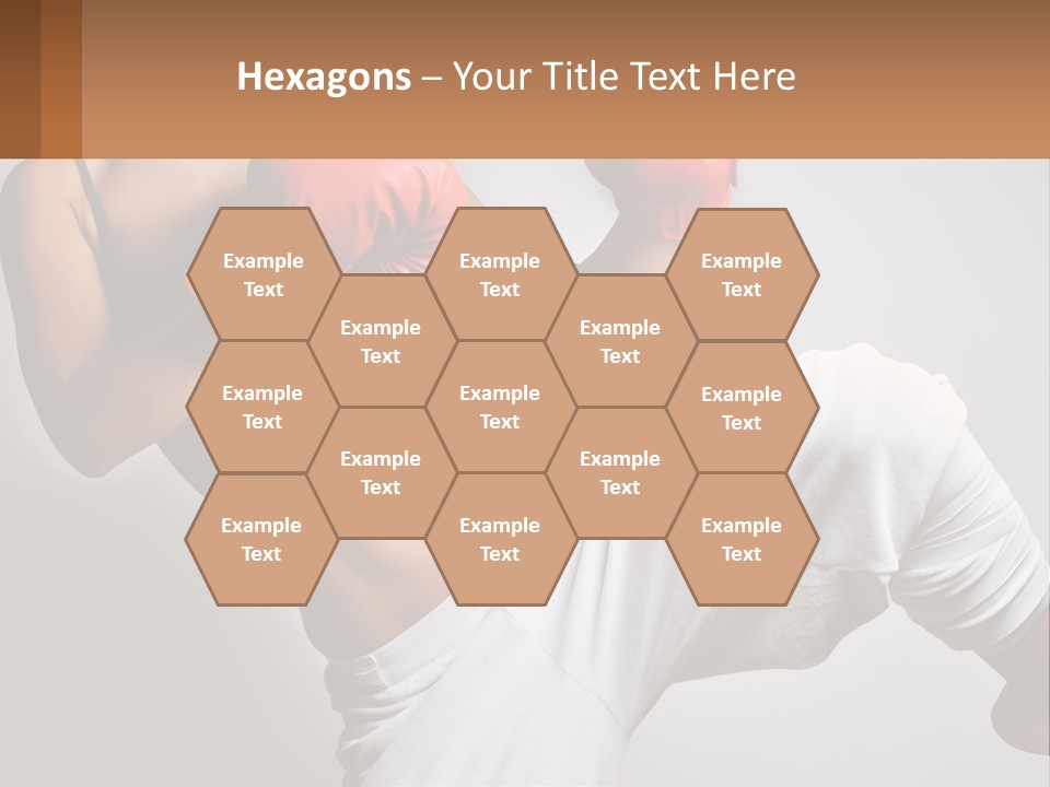 A Woman Wearing Boxing Gloves Is Posing For A Picture PowerPoint Template