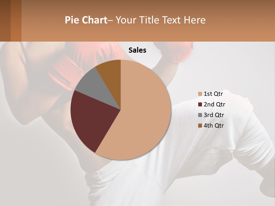 A Woman Wearing Boxing Gloves Is Posing For A Picture PowerPoint Template