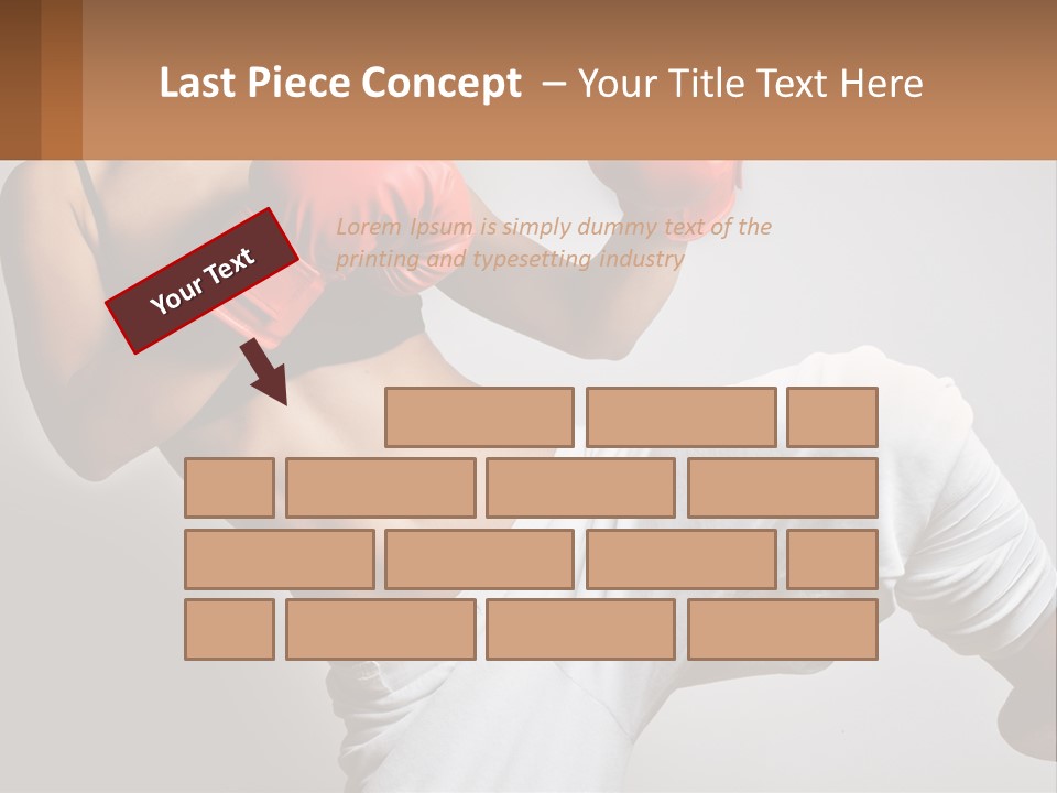 A Woman Wearing Boxing Gloves Is Posing For A Picture PowerPoint Template