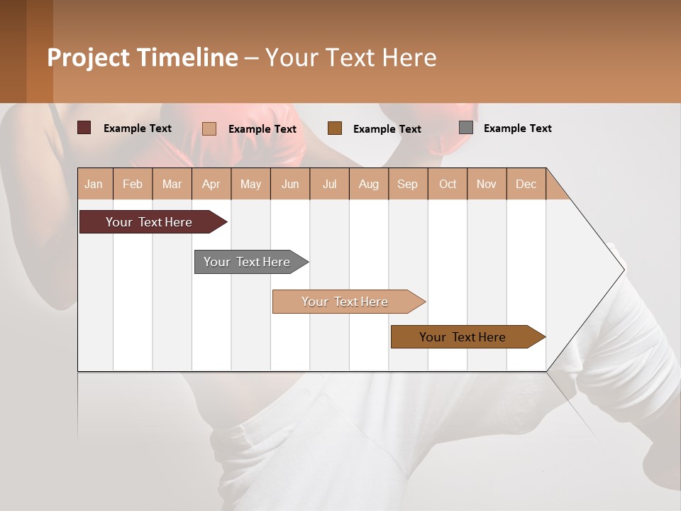 A Woman Wearing Boxing Gloves Is Posing For A Picture PowerPoint Template