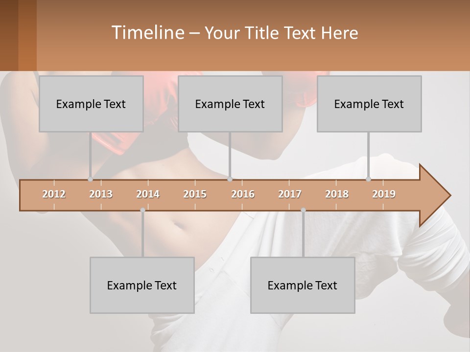 A Woman Wearing Boxing Gloves Is Posing For A Picture PowerPoint Template