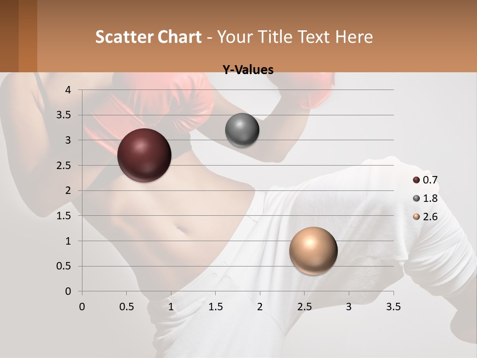 A Woman Wearing Boxing Gloves Is Posing For A Picture PowerPoint Template