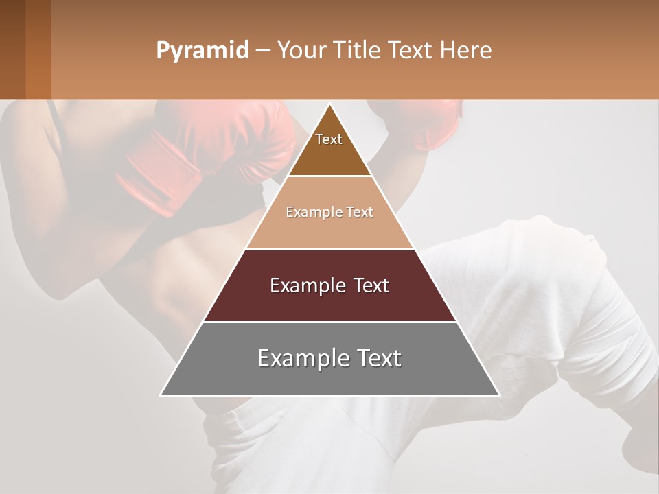 A Woman Wearing Boxing Gloves Is Posing For A Picture PowerPoint Template