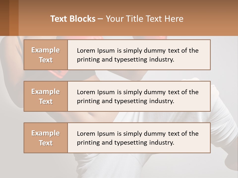 A Woman Wearing Boxing Gloves Is Posing For A Picture PowerPoint Template