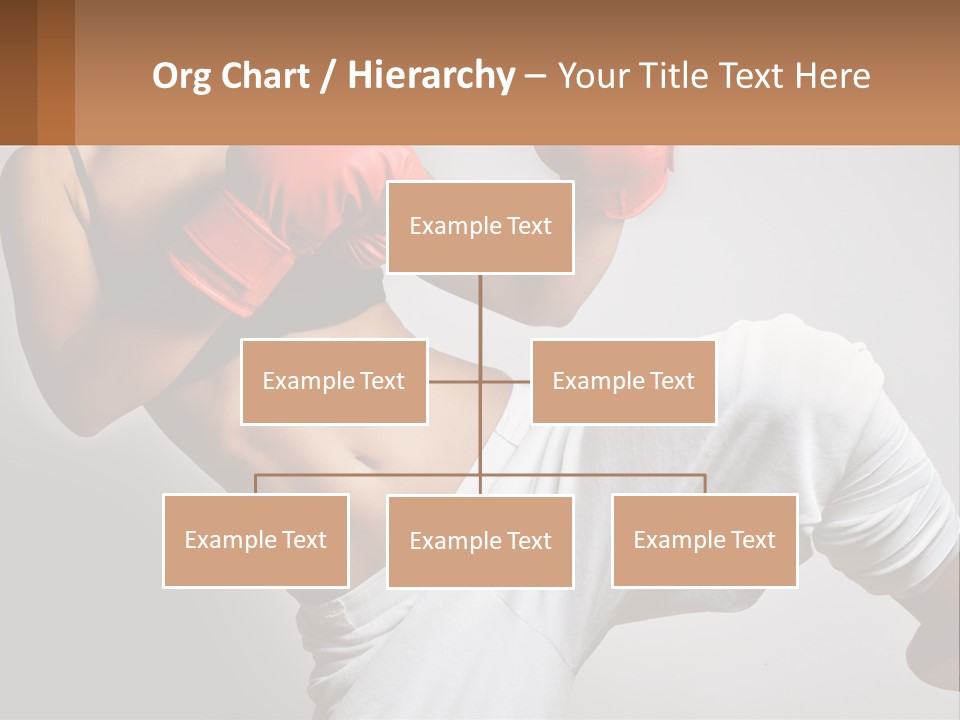 A Woman Wearing Boxing Gloves Is Posing For A Picture PowerPoint Template