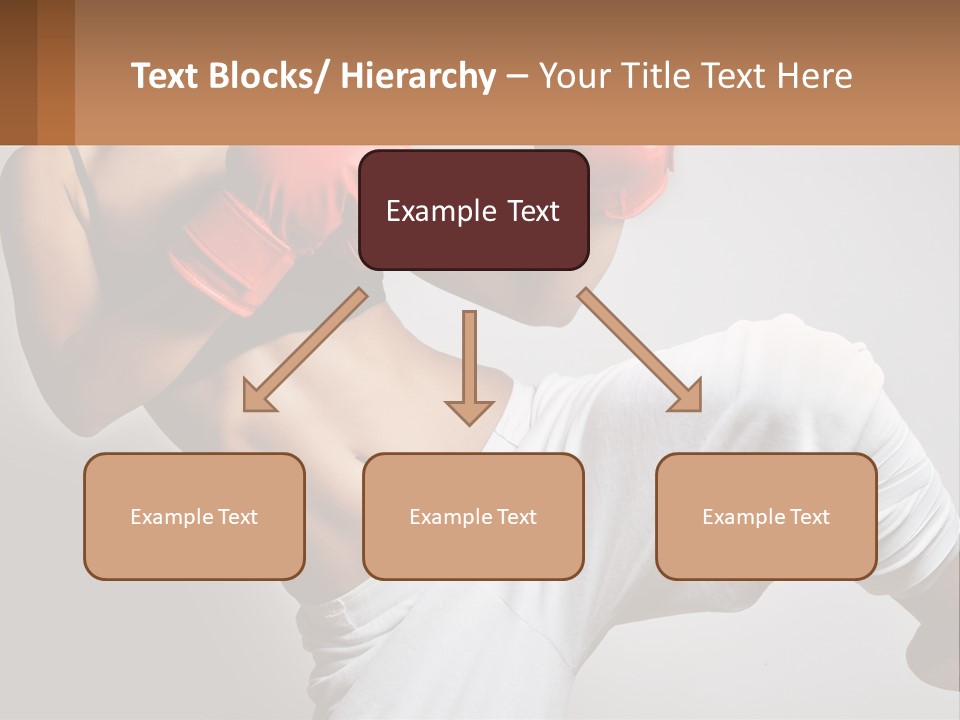 A Woman Wearing Boxing Gloves Is Posing For A Picture PowerPoint Template