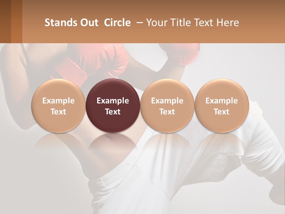 A Woman Wearing Boxing Gloves Is Posing For A Picture PowerPoint Template