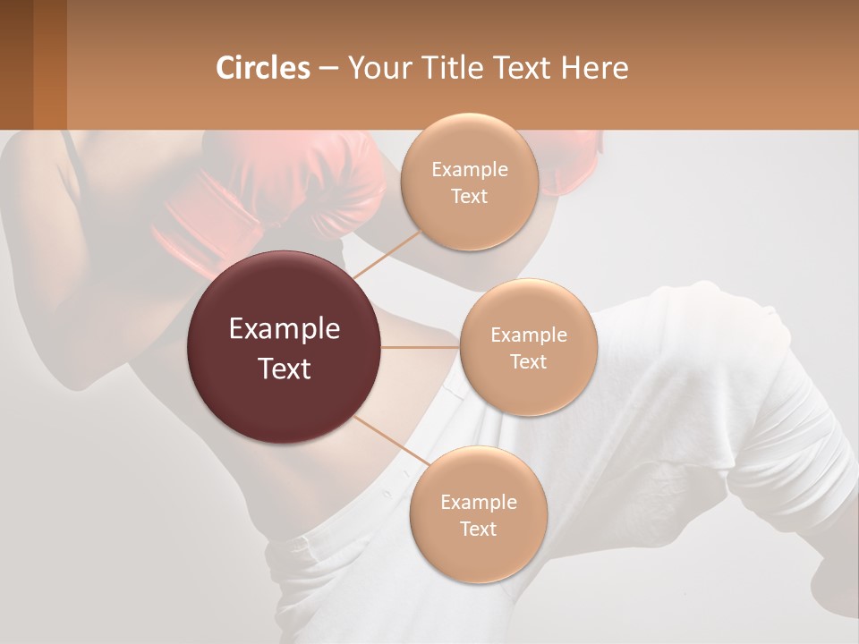 A Woman Wearing Boxing Gloves Is Posing For A Picture PowerPoint Template