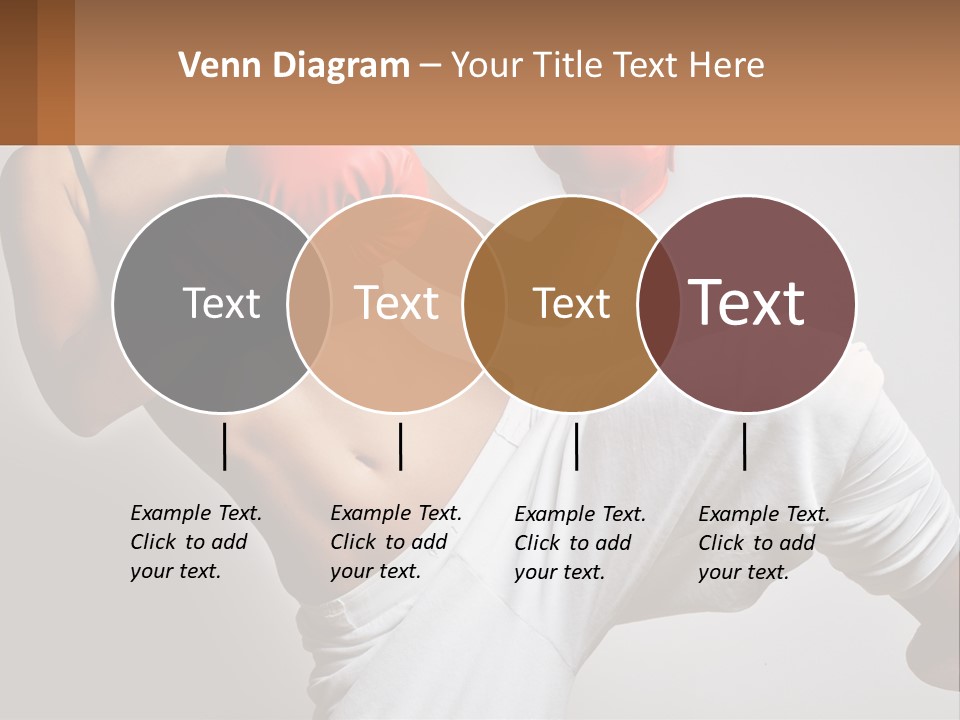 A Woman Wearing Boxing Gloves Is Posing For A Picture PowerPoint Template