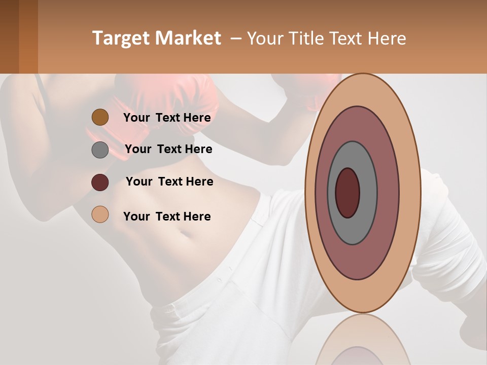 A Woman Wearing Boxing Gloves Is Posing For A Picture PowerPoint Template