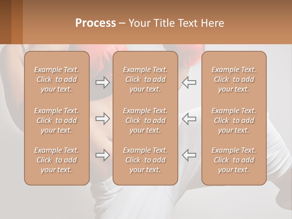 A Woman Wearing Boxing Gloves Is Posing For A Picture PowerPoint Template