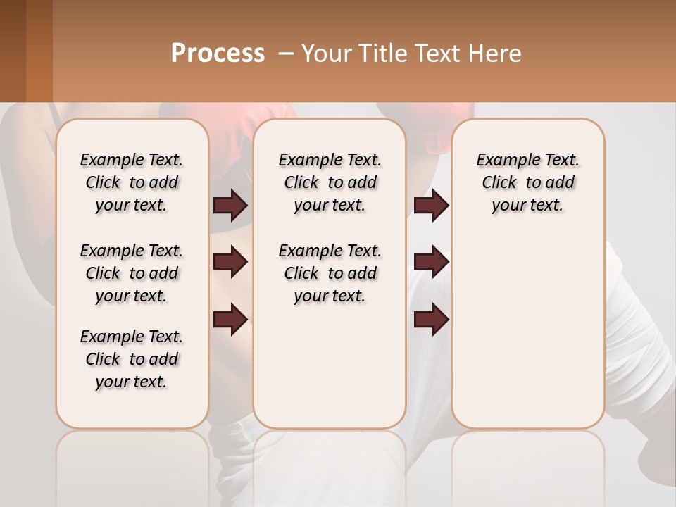 A Woman Wearing Boxing Gloves Is Posing For A Picture PowerPoint Template