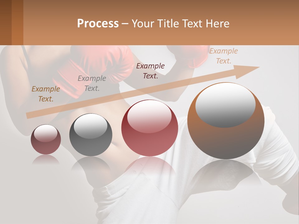 A Woman Wearing Boxing Gloves Is Posing For A Picture PowerPoint Template