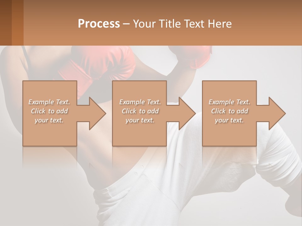 A Woman Wearing Boxing Gloves Is Posing For A Picture PowerPoint Template