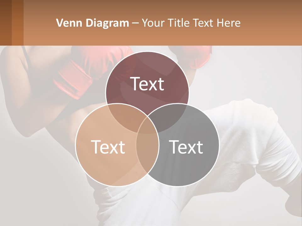 A Woman Wearing Boxing Gloves Is Posing For A Picture PowerPoint Template