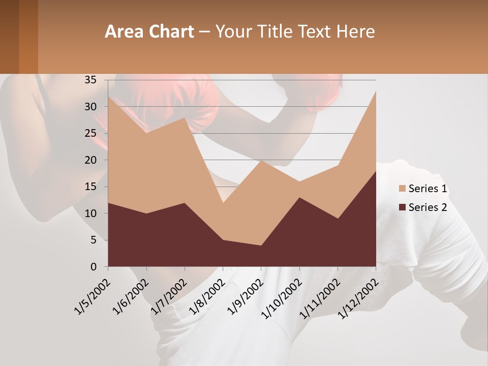 A Woman Wearing Boxing Gloves Is Posing For A Picture PowerPoint Template