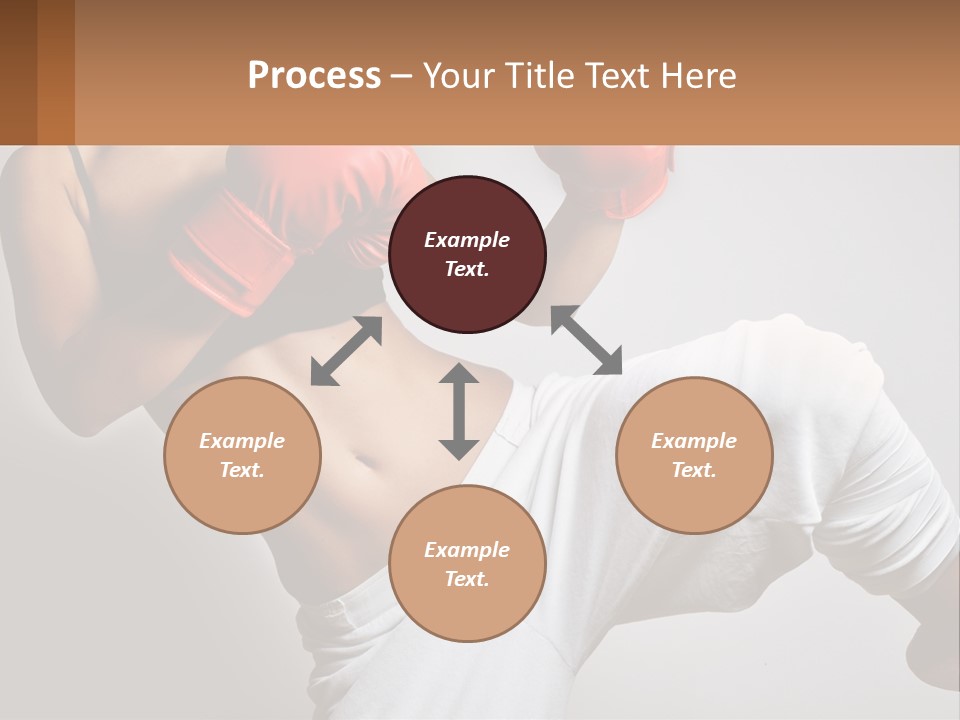 A Woman Wearing Boxing Gloves Is Posing For A Picture PowerPoint Template