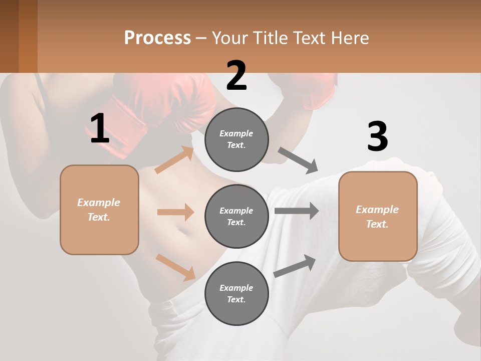 A Woman Wearing Boxing Gloves Is Posing For A Picture PowerPoint Template