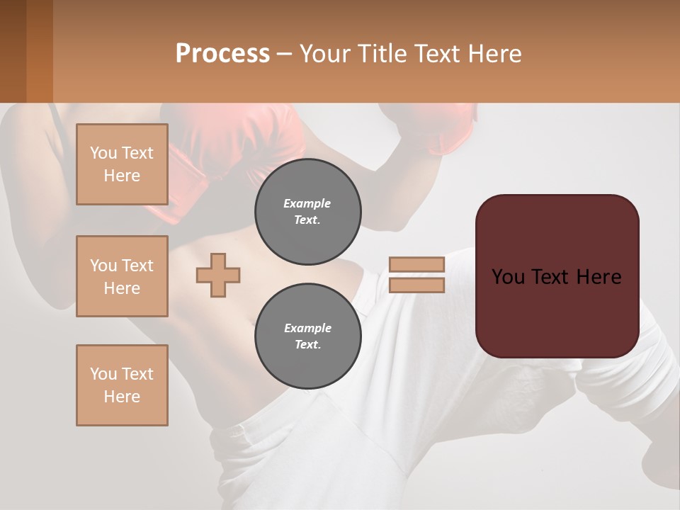 A Woman Wearing Boxing Gloves Is Posing For A Picture PowerPoint Template