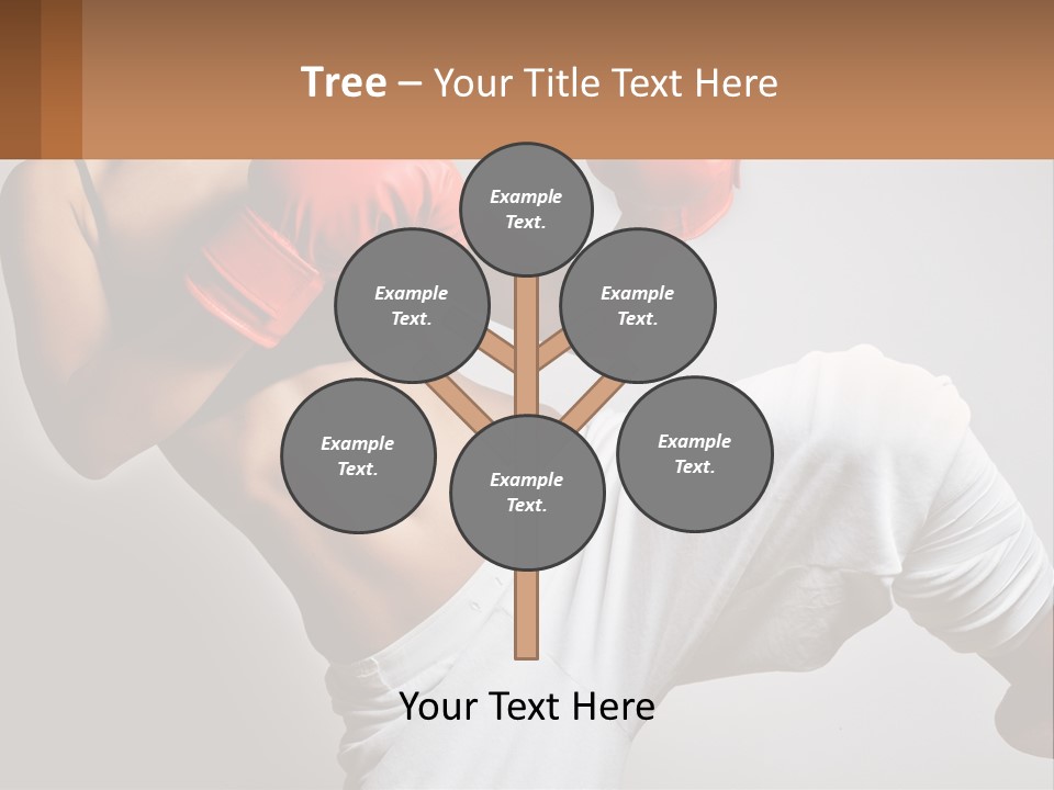 A Woman Wearing Boxing Gloves Is Posing For A Picture PowerPoint Template