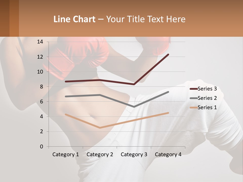 A Woman Wearing Boxing Gloves Is Posing For A Picture PowerPoint Template