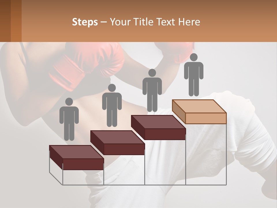 A Woman Wearing Boxing Gloves Is Posing For A Picture PowerPoint Template