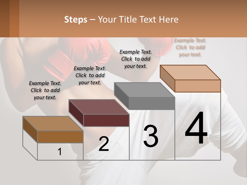 A Woman Wearing Boxing Gloves Is Posing For A Picture PowerPoint Template