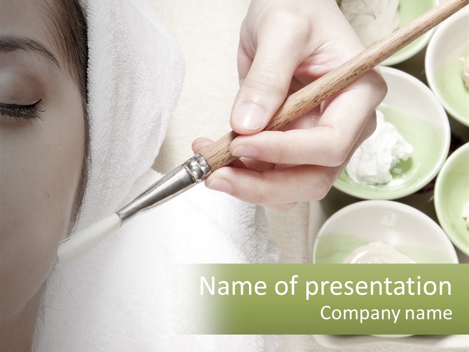 A Woman Getting A Facial Massage With A Wooden Spoon PowerPoint Template