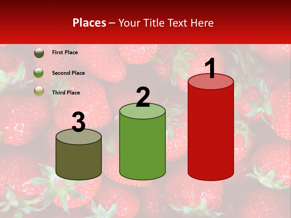 A Pile Of Strawberries With A Red Background PowerPoint Template