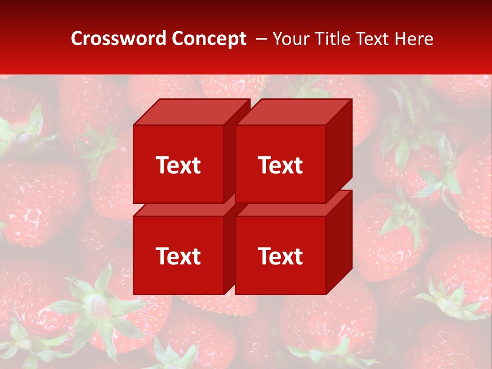 A Pile Of Strawberries With A Red Background PowerPoint Template