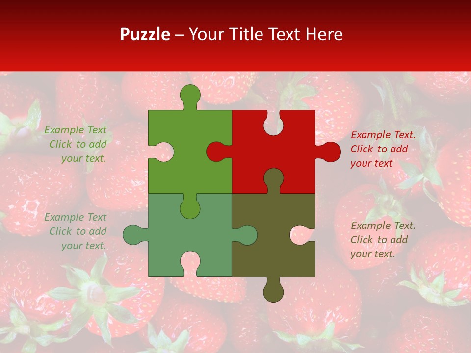 A Pile Of Strawberries With A Red Background PowerPoint Template