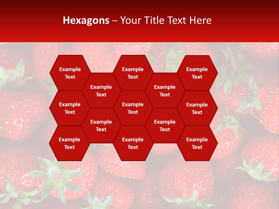 A Pile Of Strawberries With A Red Background PowerPoint Template