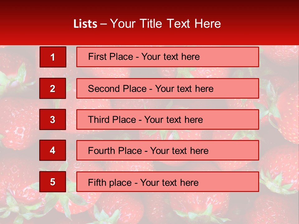 A Pile Of Strawberries With A Red Background PowerPoint Template