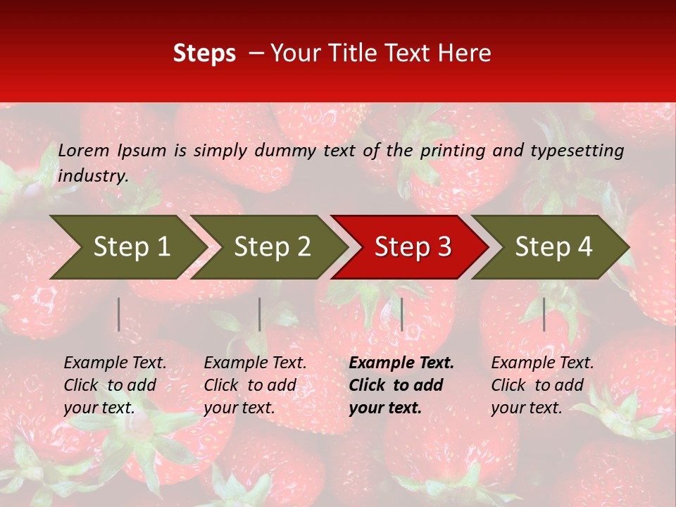 A Pile Of Strawberries With A Red Background PowerPoint Template