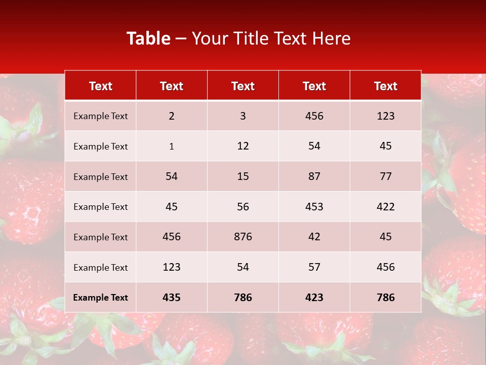 A Pile Of Strawberries With A Red Background PowerPoint Template