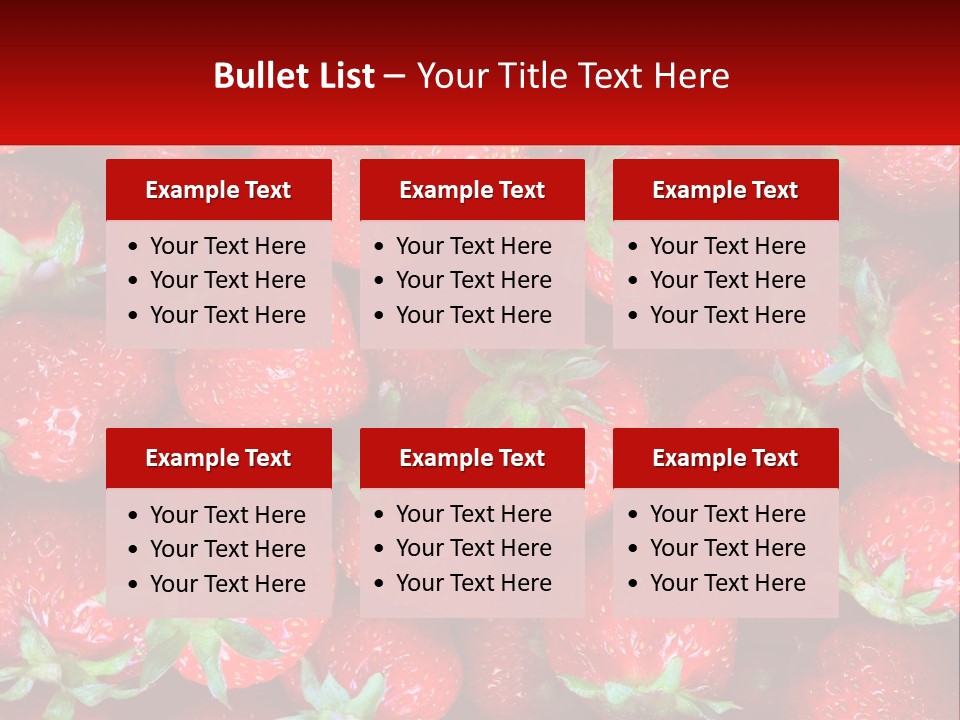 A Pile Of Strawberries With A Red Background PowerPoint Template