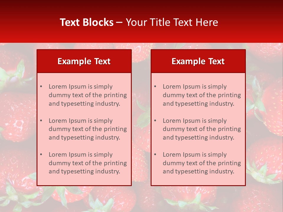 A Pile Of Strawberries With A Red Background PowerPoint Template