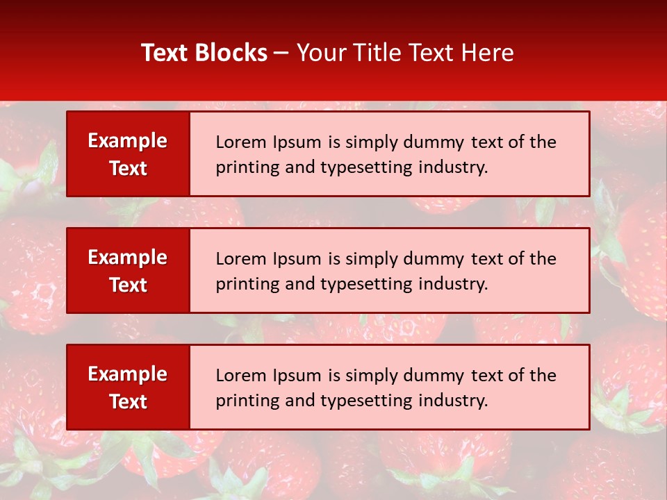 A Pile Of Strawberries With A Red Background PowerPoint Template