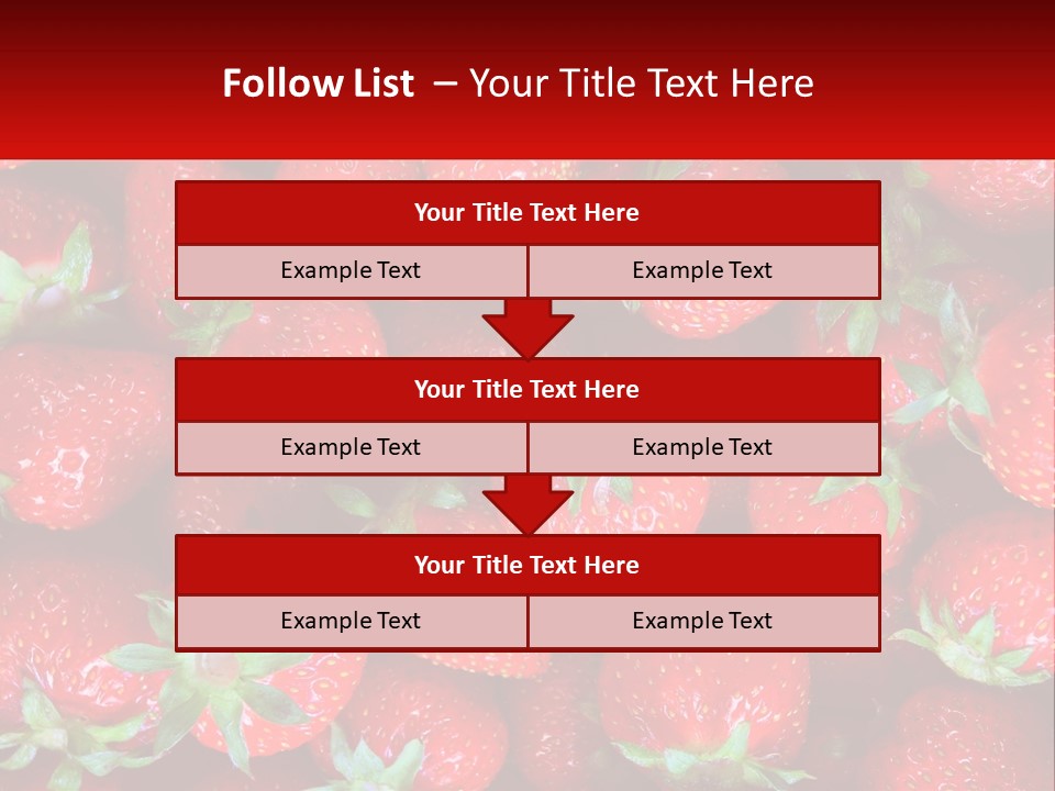 A Pile Of Strawberries With A Red Background PowerPoint Template