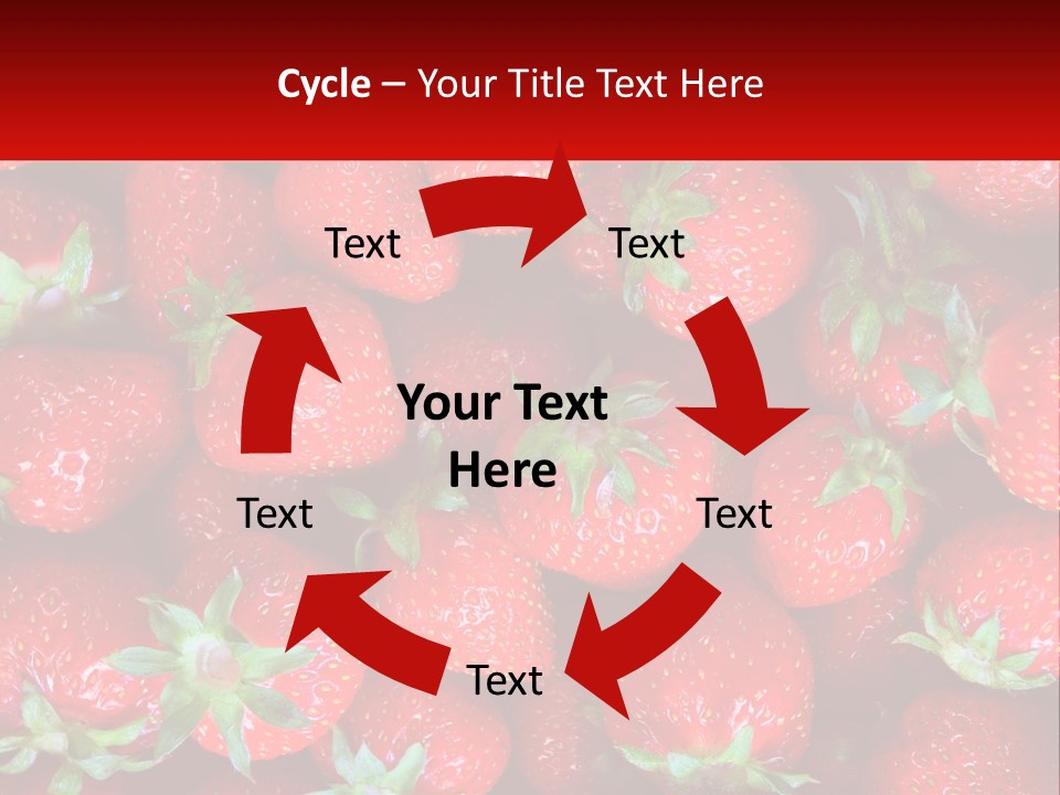 A Pile Of Strawberries With A Red Background PowerPoint Template