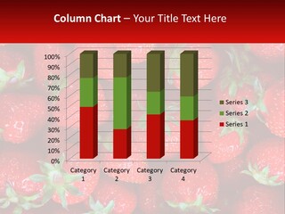 A Pile Of Strawberries With A Red Background PowerPoint Template