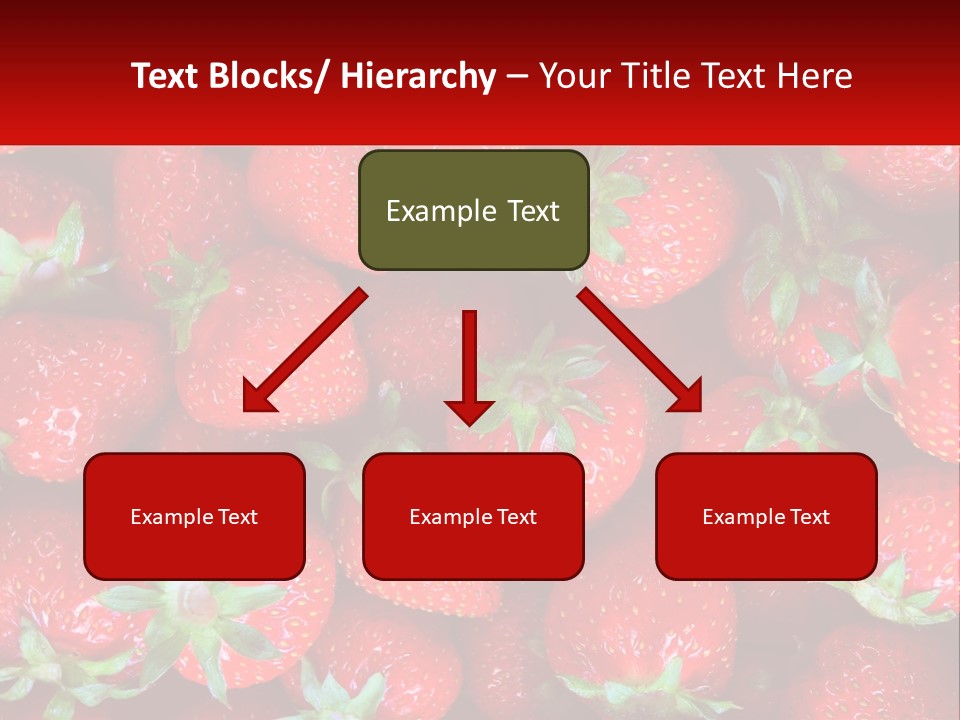 A Pile Of Strawberries With A Red Background PowerPoint Template