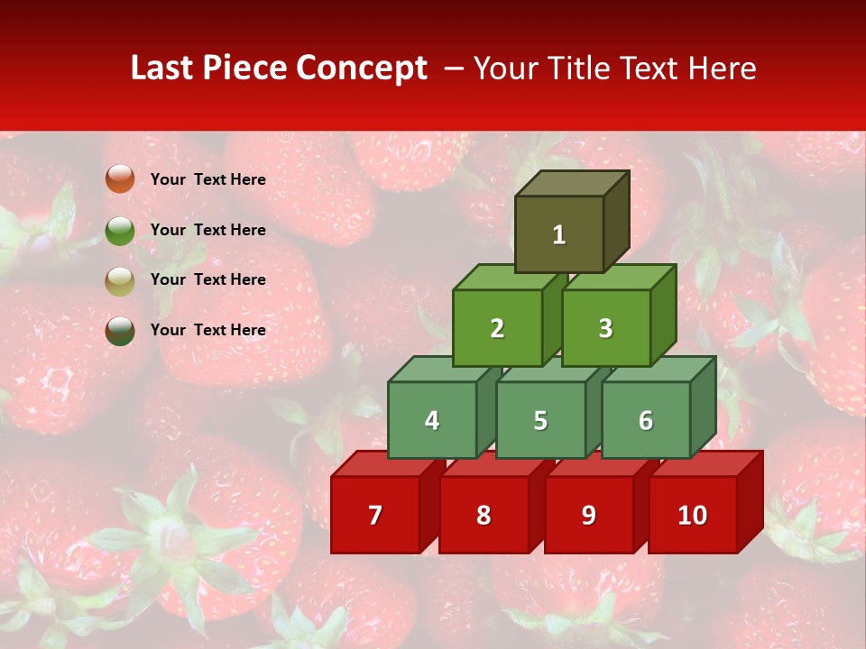 A Pile Of Strawberries With A Red Background PowerPoint Template