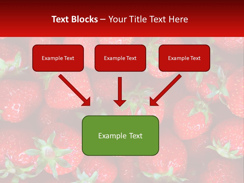 A Pile Of Strawberries With A Red Background PowerPoint Template