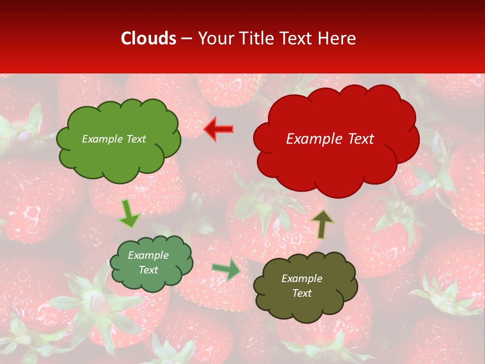 A Pile Of Strawberries With A Red Background PowerPoint Template