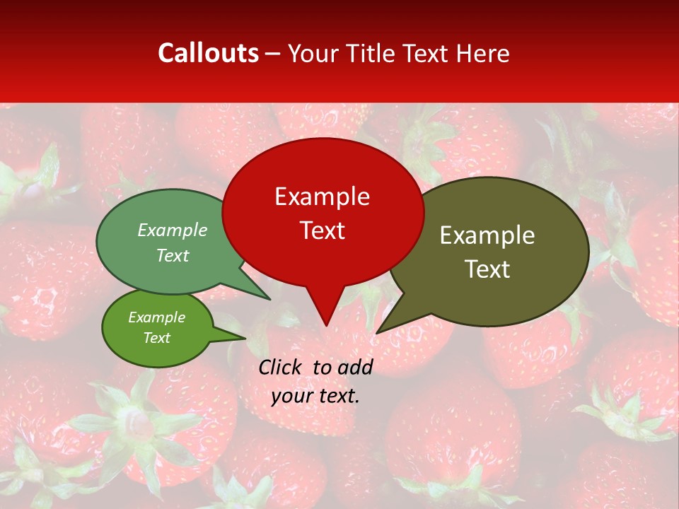 A Pile Of Strawberries With A Red Background PowerPoint Template