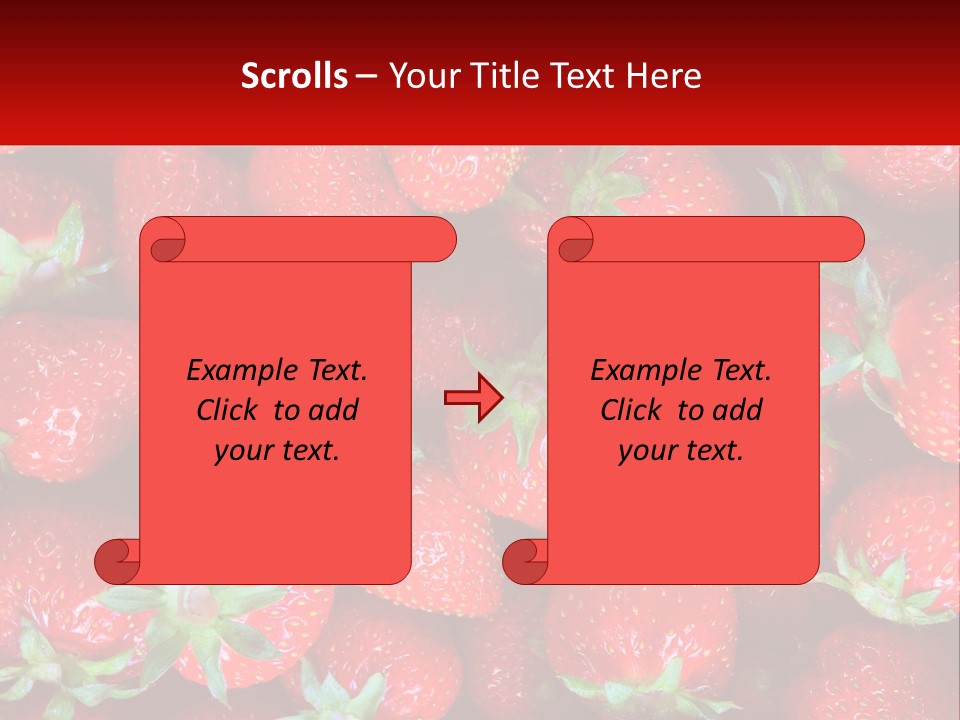 A Pile Of Strawberries With A Red Background PowerPoint Template